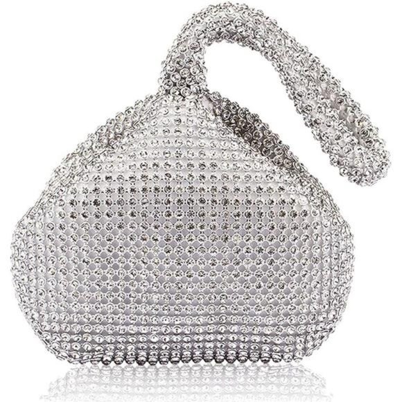Handbags - NEW With Tag Women's Triangle Glitter Purse Crown Box Clutch Evening Luxury Bag